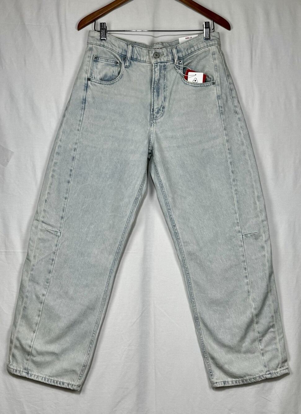 NWT Lucky Brand Barrel Leg Jeans Size 4/27 Light Wash Comfort Stretch